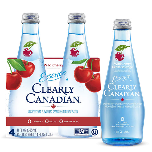 Clearly Canadian Essence Wild Cherry Flavored Sparkling Mineral Water 4-Pack