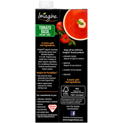 Imagine Organic Creamy Soup, Tomato Basil, 32 oz. (Pack of 2)