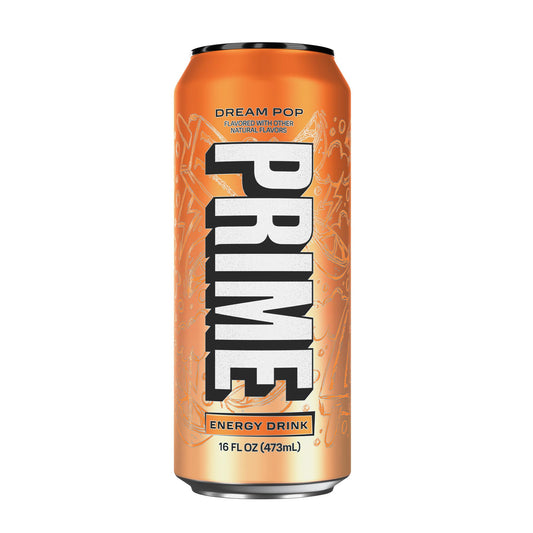 PRIME Energy DREAMPOP, Sugar Free Energy Drink, 200mg Caffeine and 355mg of Electrolytes for Hydration, Low Calorie, Vegan, Gluten Free, 16 Fluid Ounce Can