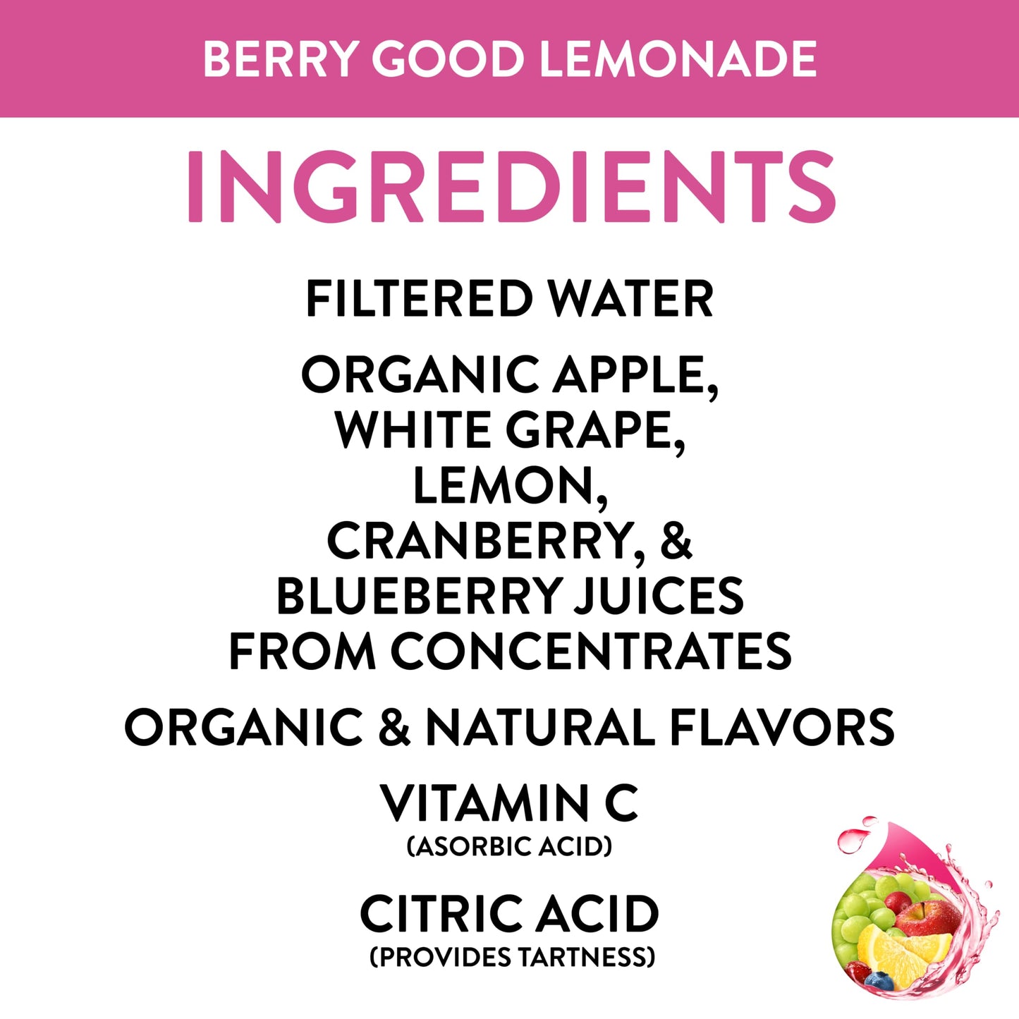 Honest Kids Organic Berry Good Lemonade, 6.75 Fl Oz, 8 Pack