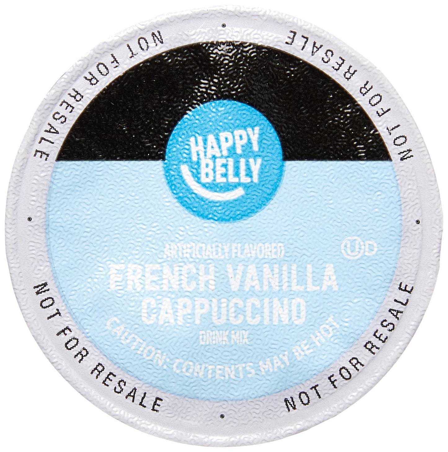 Happy Belly Cappuccino Coffee Pods Light Roast Compatible with 2.0 K-Cup Brewers, French Vanilla Flavored, 24 Count, 12.7 Ounce