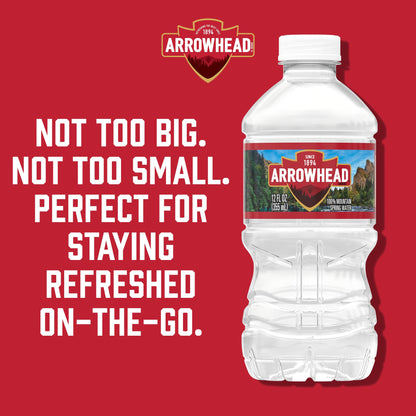 Arrowhead Mountain Spring Water Bottles, 24 Pack - Still Bottled Water with Naturally Occurring Minerals & Electrolytes for Taste - 12 Fl Oz