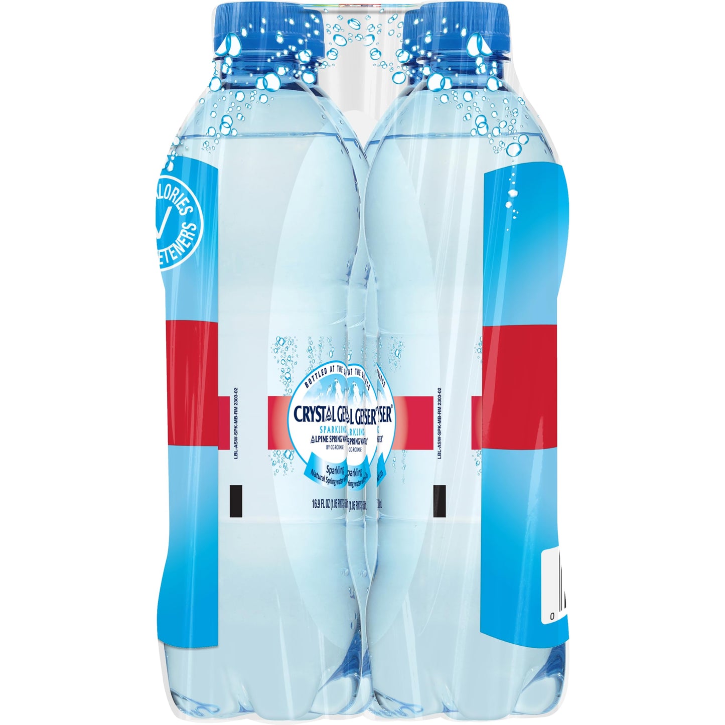 Crystal Geyser Sparkling Natural Alpine Spring Water, 6-Pack, 16.9oz Bottles, Zero Calories and No Sweeteners, Bottled at The Spring Source