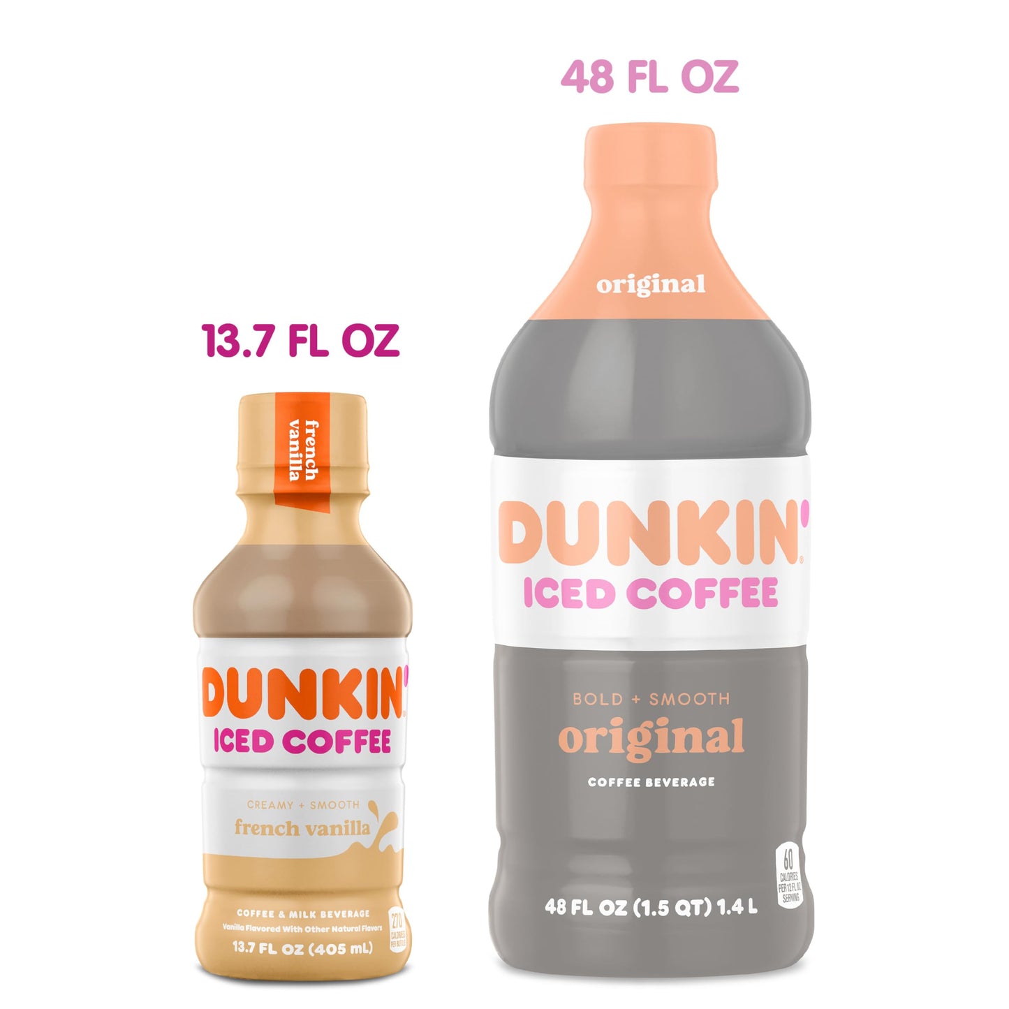 Dunkin' French Vanilla Iced Coffee Bottles, 13.7 fl oz, 12 Pack