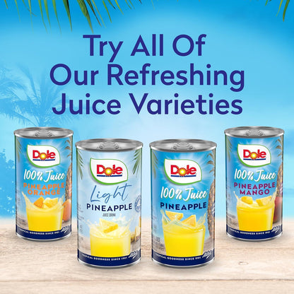 Dole 100% Pineapple Juice, No Added Sugar, Excellent Source of Vitamin C, 100% Fruit Juice, Packaging May Vary, 8.0 Fl Oz (Pack of 24)