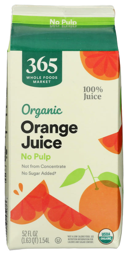 365 by Whole Foods Market, Organic Orange Juice, No Pulp, 52 Fl Oz