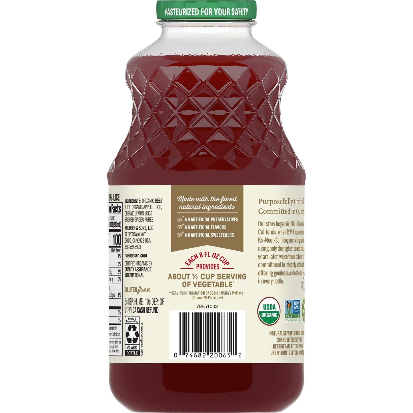 RW KNUDSEN Organic Beet Apple Ginger Juice Beverage, 32 FZ
