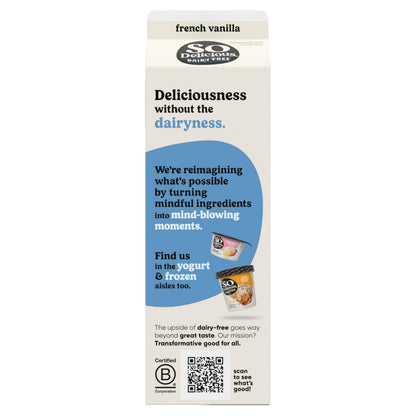 So Delicious Dairy Free Coconut Milk Creamer, French Vanilla, Vegan, Organic, Non-GMO, Creamy Plant Based Coffee Creamer, 32 FL OZ Carton
