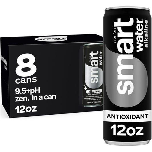 Smartwater Alkaline + Antioxidant Aluminum Can 12oz 8pk