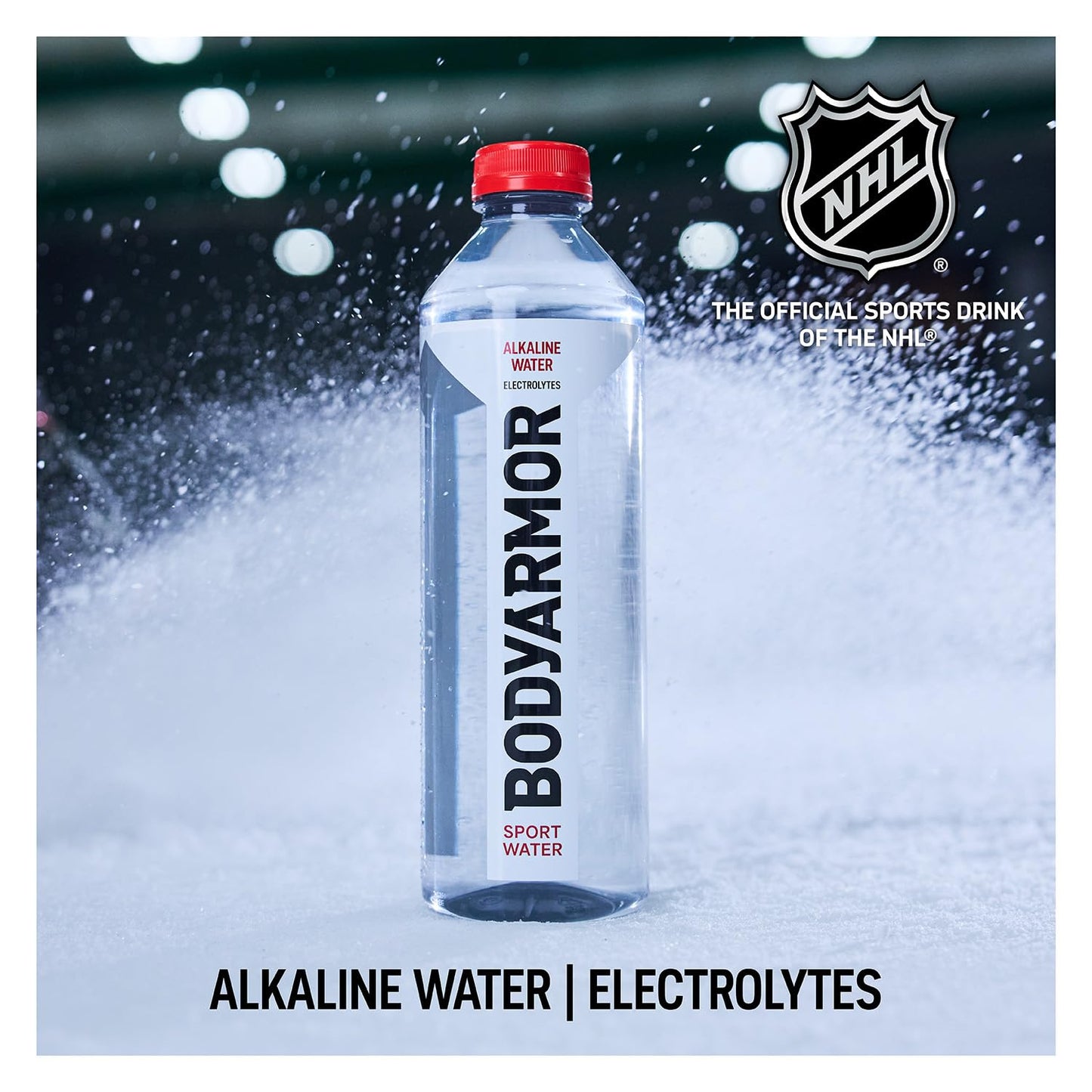 BODYARMOR SportWater Alkaline Water, Superior Hydration, High Alkaline Water pH 9+, Electrolytes, Perfect for your Active Lifestyle, 1 Liter (Pack of 12)