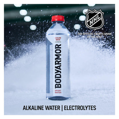 BODYARMOR SportWater Alkaline Water, Superior Hydration, High Alkaline Water pH 9+, Electrolytes, Perfect for your Active Lifestyle, 1 Liter (Pack of 12)