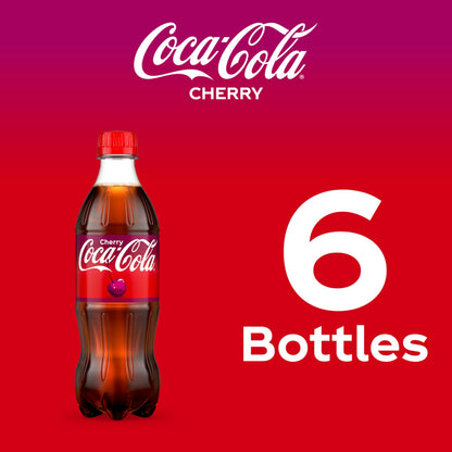 Coca-Cola Cherry Soda Soft Drink, 16.9 fl oz, 6 Pack