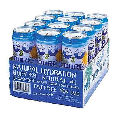 C2O Pure Coconut Water with Mango | Plant Based | Non-GMO | No Added Sugar | Essential Electrolytes | 17.5 FL OZ (Pack of 12)
