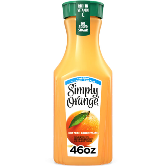 Simply Orange Juice with Calcium Bottle, 46 fl oz
