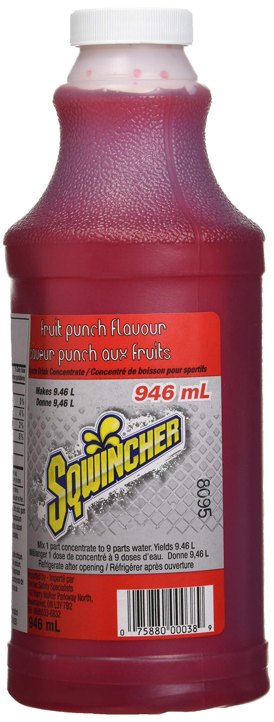 Sqwincher Liquid Concentrate Electrolyte Replacement Beverage Mix, 2.5 gal, Fruit Punch 020225-FP (Pack of 12)