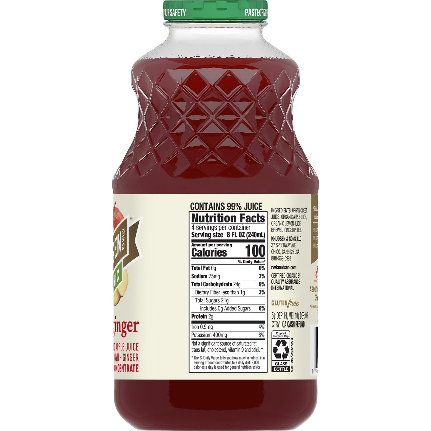 RW KNUDSEN Organic Beet Apple Ginger Juice Beverage, 32 FZ