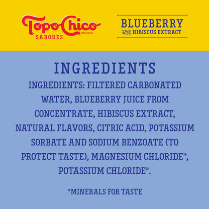 Topo Chico Sabores Blueberry with Hibiscus Extract 12oz Can