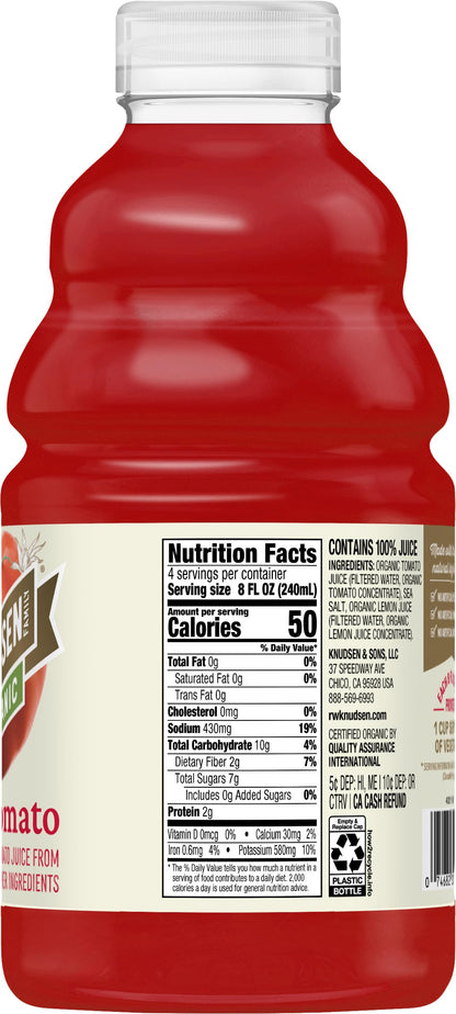 R.W. Knudsen Organic Tomato Juice, 32 fl oz (Pack of 1)