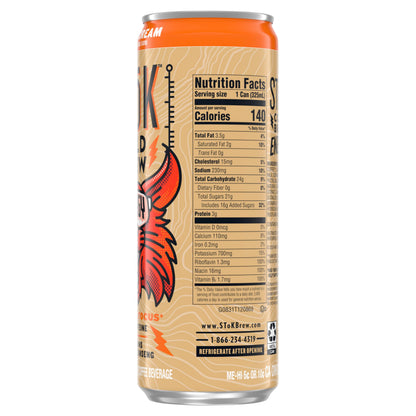 SToK Cold Brew Energy Caramel Cream, Ready to Drink Canned Coffee with 195mg Caffeine to Help Support Focus, B Vitamins, Guarana and Ginseng, 11 fl oz