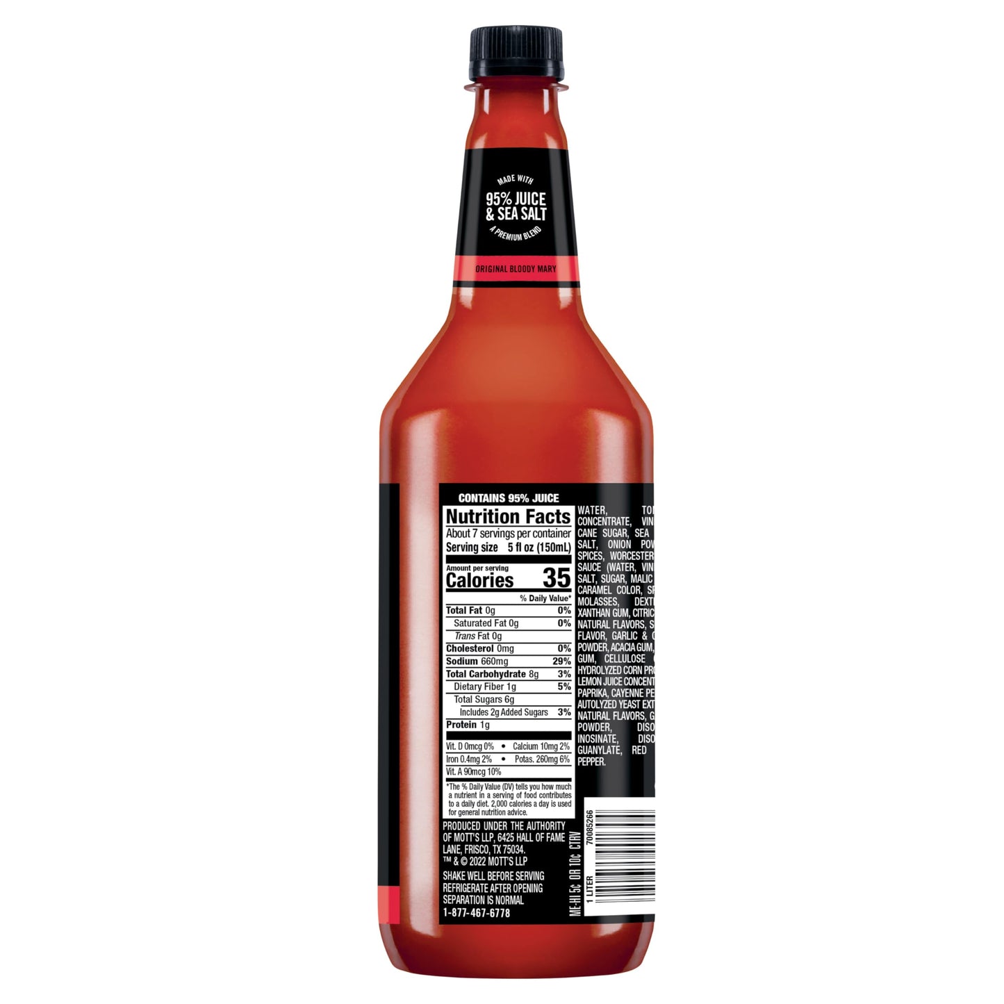 Mr & Mrs T Original Bloody Mary Mix, 1 L bottle (Pack of 4), Tomato Juice Blend Cocktail Mixer, Premium Ingredients, Perfect for Bloody Mary and Mocktail Drinks
