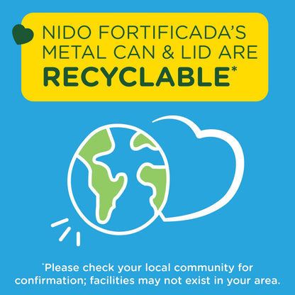 NIDO Fortificada Powdered Drink Mix - Dry Whole Milk Powder with Vitamins and Minerals Canister