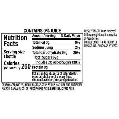 Pepsi Cola Soda Pop, Wild Cherry & Cream, 20 fl oz Bottle