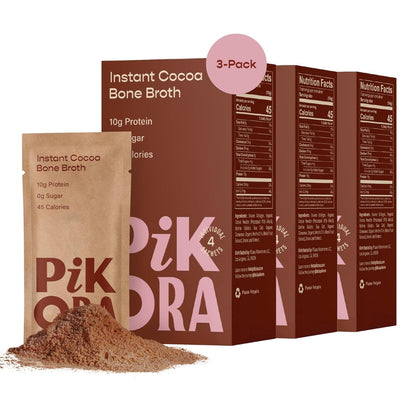 Chocolate Bone Broth Instant Powdered Mix (3 Pack, 12 Servings) | High-Protein, Gluten-Free, Collagen-Rich, No Sugar, Keto & Paleo Friendly | 10g Protein, 45 Calories per Serving