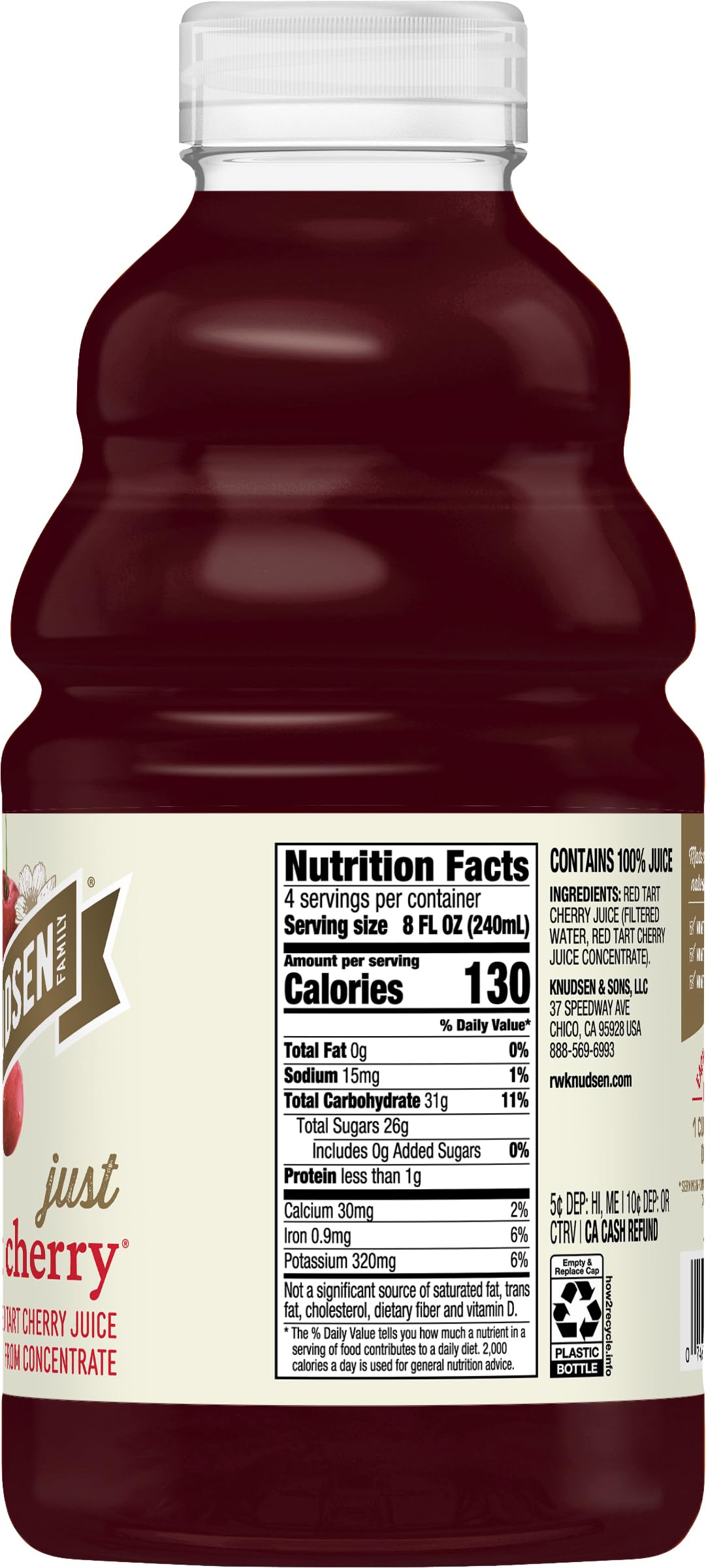 R.W. Knudsen Just Tart Cherry Juice, 32 fl oz (Pack of 1)