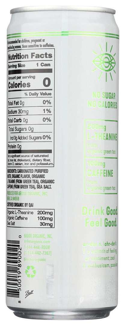 Ardor Organic Mexican Lime Sparkling Energy Water, 12 FZ