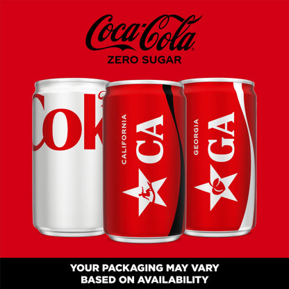 Coke Zero Sugar Mini-Can 7.5 fl oz, 6 Pack (Package May Vary)