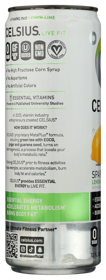 Celsius, Lemon Lime, 12 Ounce