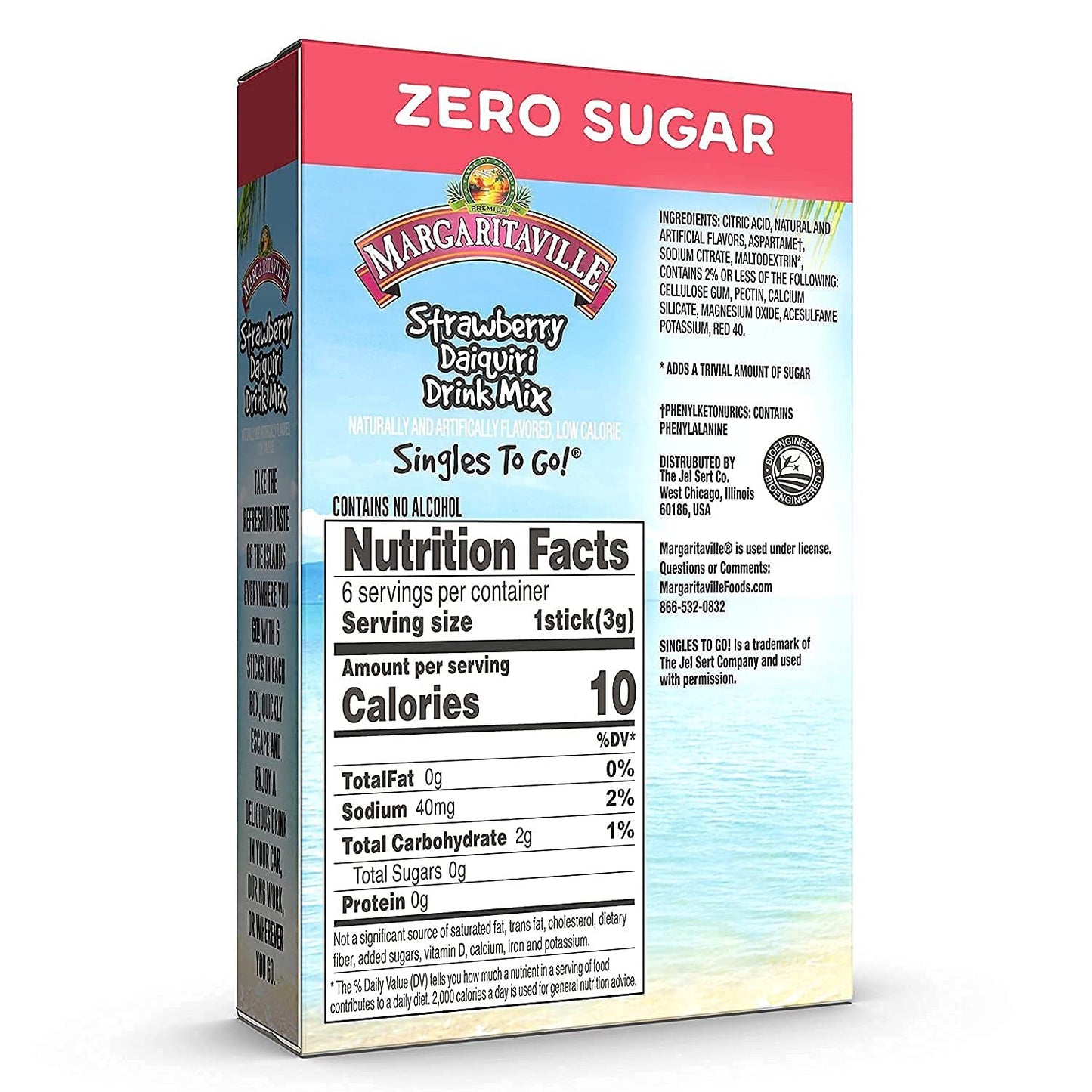Margaritaville Singles to Go Drink Mix Ultimate Summer Variety Pack, 1 Strawberry Daiquiri, 1 Pina Colada, 1 Margarita, 1 CT