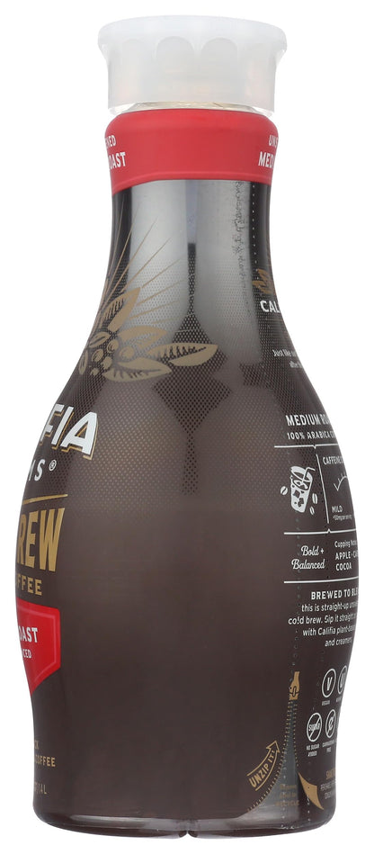 Califia Farms - Pure Black Medium Roast Cold Brew Coffee, 48 Oz, 100% Arabica, Plant Based, Vegan, Gluten Free, Non GMO, Sugar Free, Iced Coffee