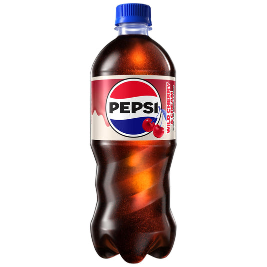 Pepsi Cola Soda Pop, Wild Cherry & Cream, 20 fl oz Bottle
