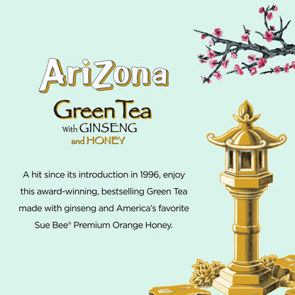 AriZona Green Tea with Ginseng and Honey - Big Can, 22 Fl Oz (Pack of 12)