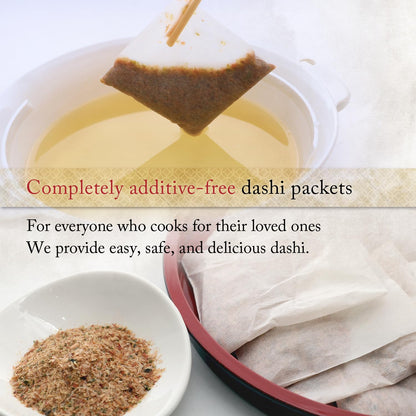 Authentic Japanese Dashi Pack "Ultimate Umami, Nature's Bounty" - Additive-Free, Non-GMO, Made in Japan 8g x 15 Packs