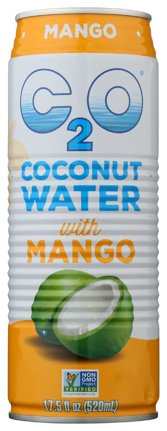 C2O Pure Coconut Water with Mango, 17.5 OZ (Pack of 12)