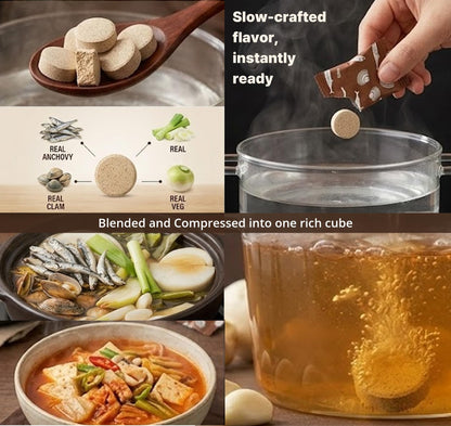 Minecook Deep Rich Flavor Broth Tablet, Natural Seafood Soup Base, 25 Count (3.5oz/100g), 1 Pack