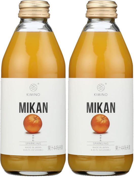 KIMINO DRINKS Sparkling Mikan Juice, 8.45 Fl Oz (Pack of 2)