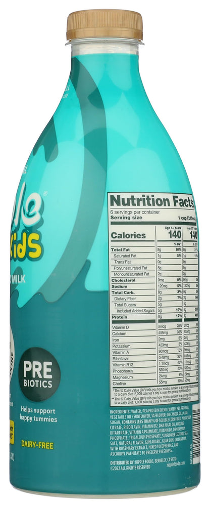 Ripple Kids Non-Dairy Milk, Vegan, Original, 48 Fl Oz