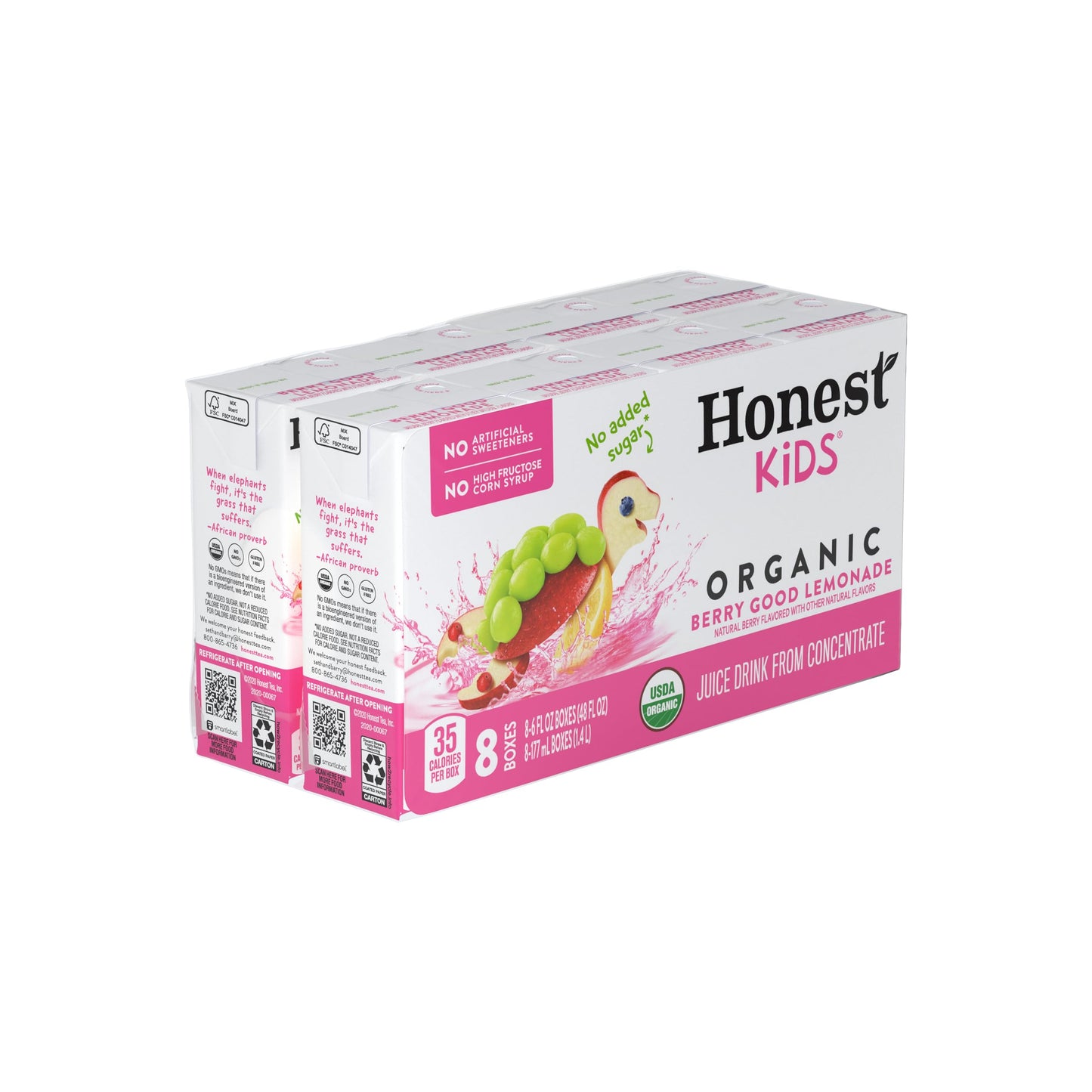 Honest Kids Organic Berry Good Lemonade, 8 boxes, 6 fz ea