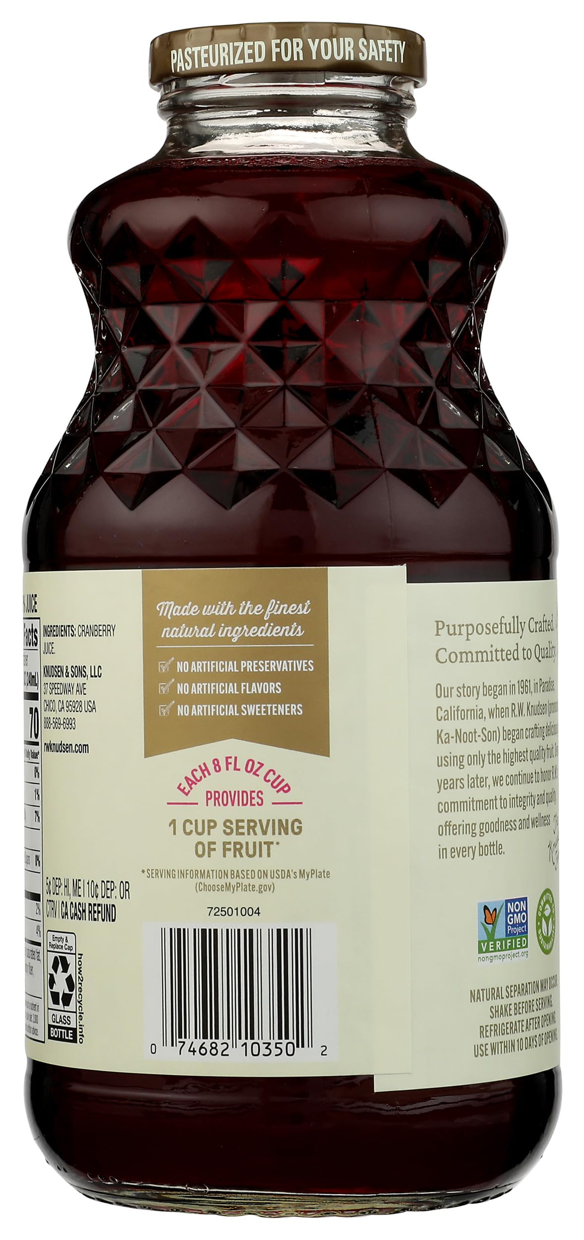 RW KNUDSEN Just Cranberry Juice, 32 FZ