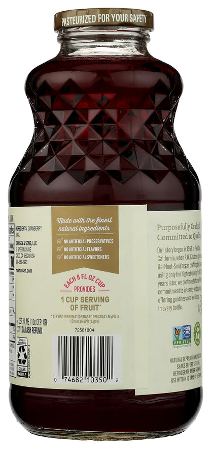 RW KNUDSEN Just Cranberry Juice, 32 FZ