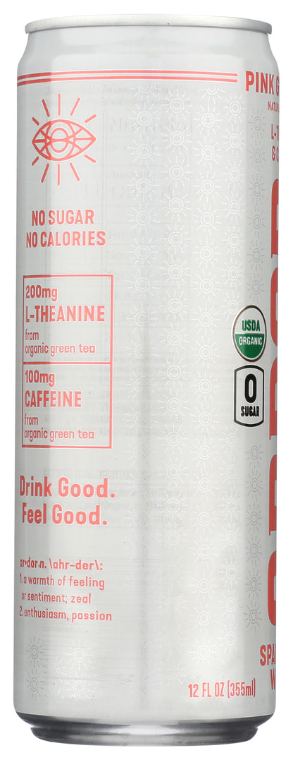 Ardor Organic Pink Grapefruit Sparkling Energy Water, 12 FZ