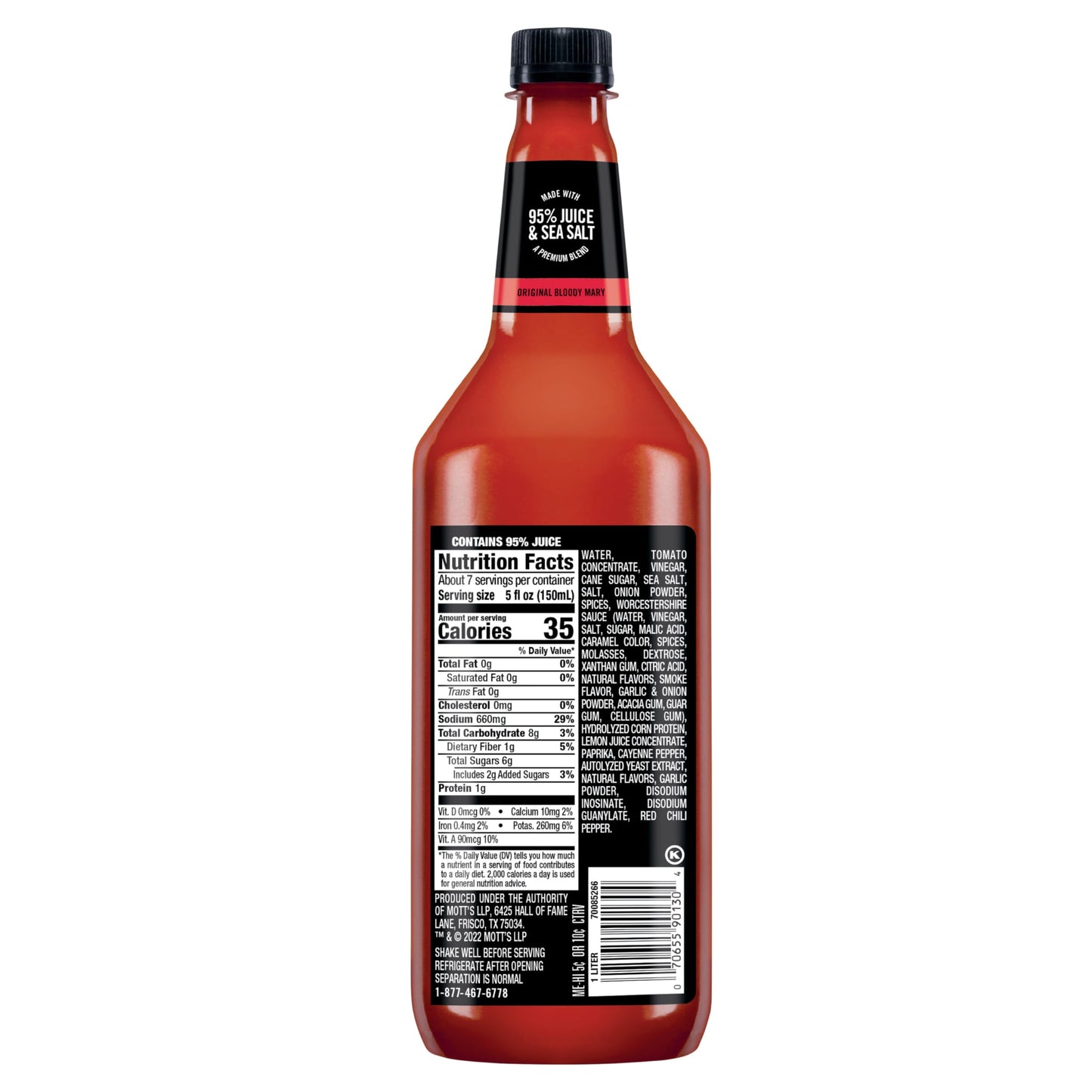 Mr & Mrs T Original Bloody Mary Mix, 1 L bottle (Pack of 4), Tomato Juice Blend Cocktail Mixer, Premium Ingredients, Perfect for Bloody Mary and Mocktail Drinks