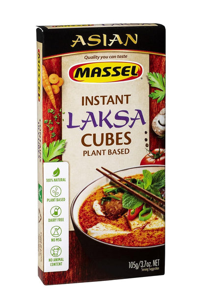 Massel Laksa Bouillon Cubes/Instant Laksa Soup Base | 10 Cubes | Asian Instant Soup Base | Plant Based Broth, Gluten & Dairy Free, Vegan