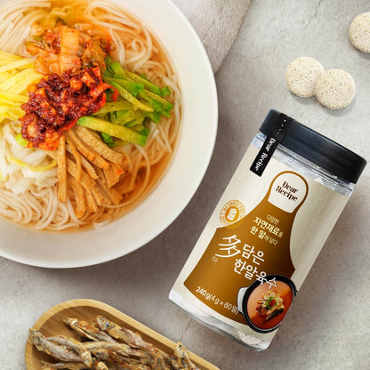 Korean Broth Coins, Large Format, Effortless Cooking, Rich Flavor Enhancer for Soup, Stew, Noodle Made with Natural Ingredients, MSG Free, Convenient Package, 0.14 oz x 60 tablets (One Package, Anchovy)
