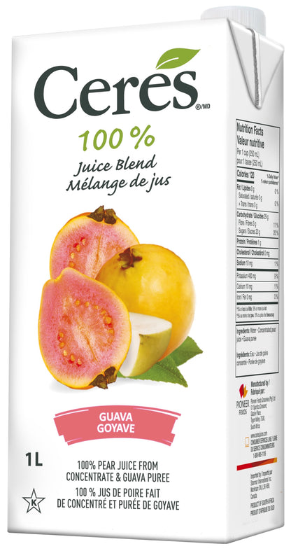Ceres 100% All Natural Pure Fruit Juice Blend , Rich in Vitamin C, Guava 33.8 Fl Oz