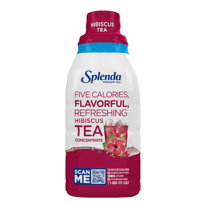 SPLENDA Premium Hibiscus Tea 1:1 Concentrate, Zero Sugar, Gluten Free, Real Brewed Tea, 32 Fl Oz