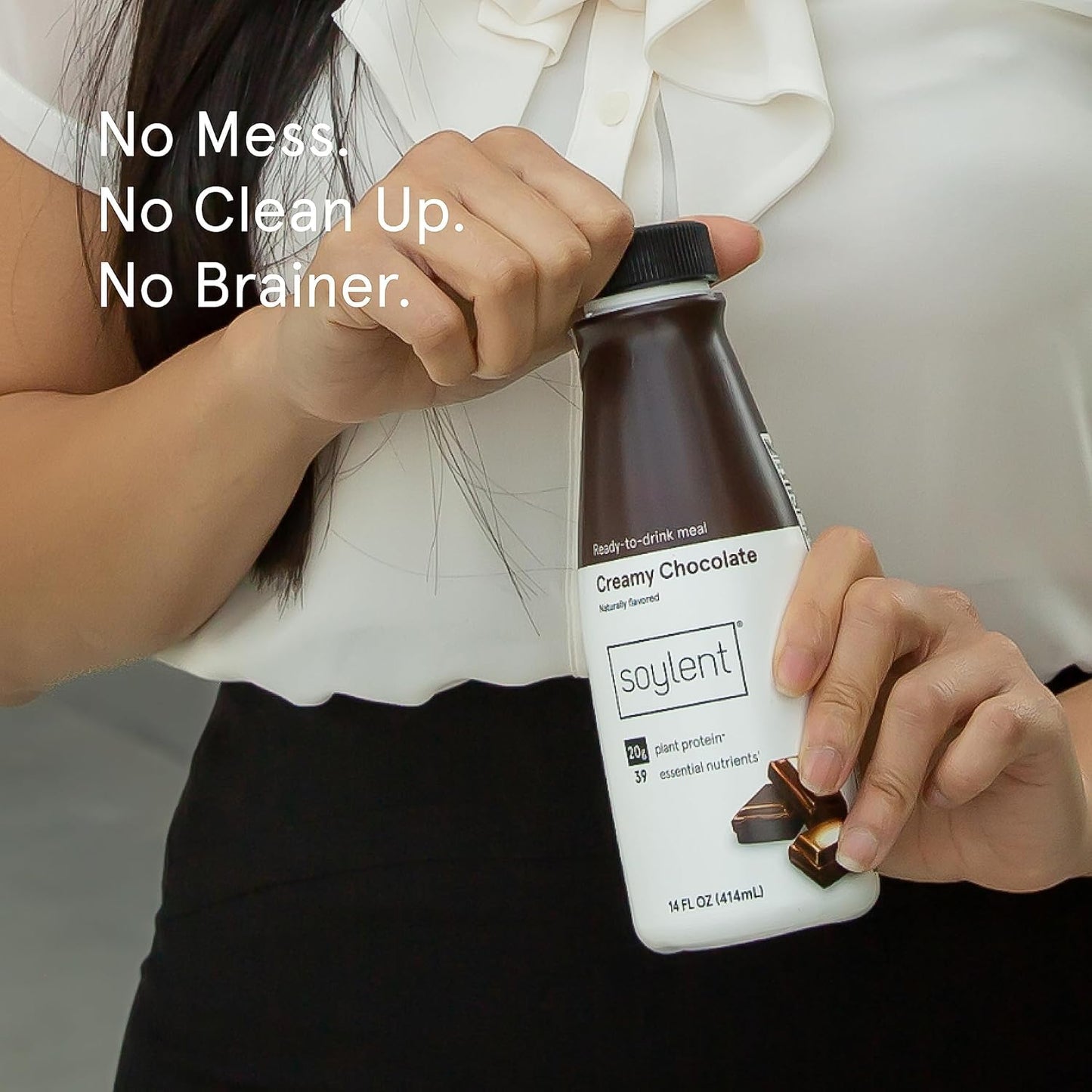 Soylent Meal Replacement Shake Bundle - Banana and Creamy Chocolate Flavors - Two 12-packs of 14 oz bottles - 24 total